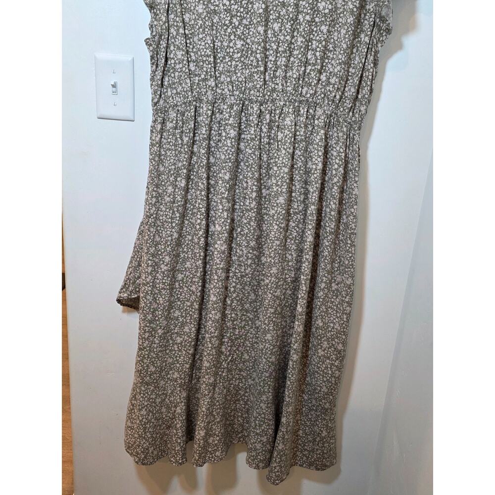 Angels Cottagecore Dress 3X Micro Floral Flutter Sleeve V Neck Boho Feminine - Picture 8 of 10